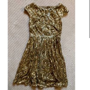Badgley Mischka Gold Sequin dress
